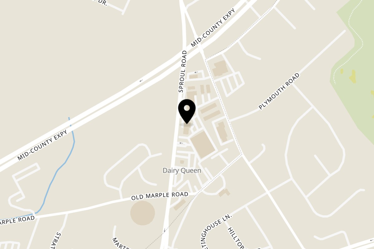 Map showing the location of Buona Sera Ristorante Springfield on 801 W Sproul Rd in Springfield